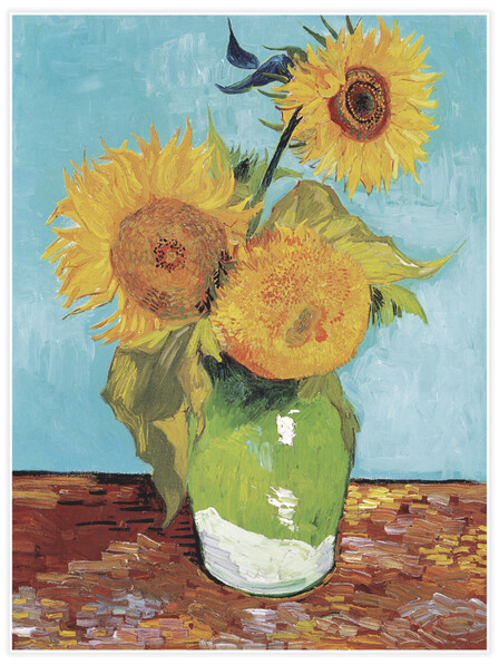 Vase with Three Sunflowers - Poster