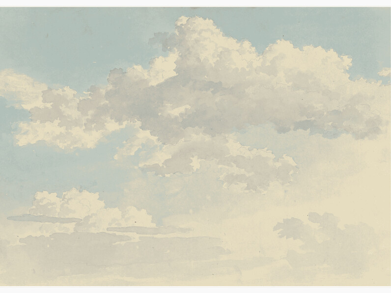 Wolken tegen blauwe lucht - Poster