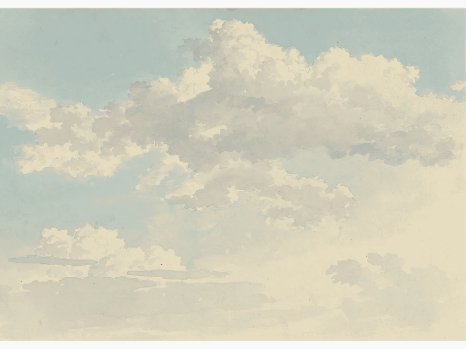 Wolken tegen blauwe lucht - Poster