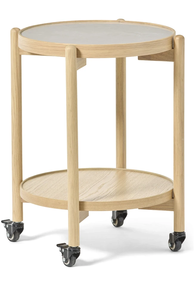 Tuva - Sidobord, Ø 49 H 60 cm - Vit