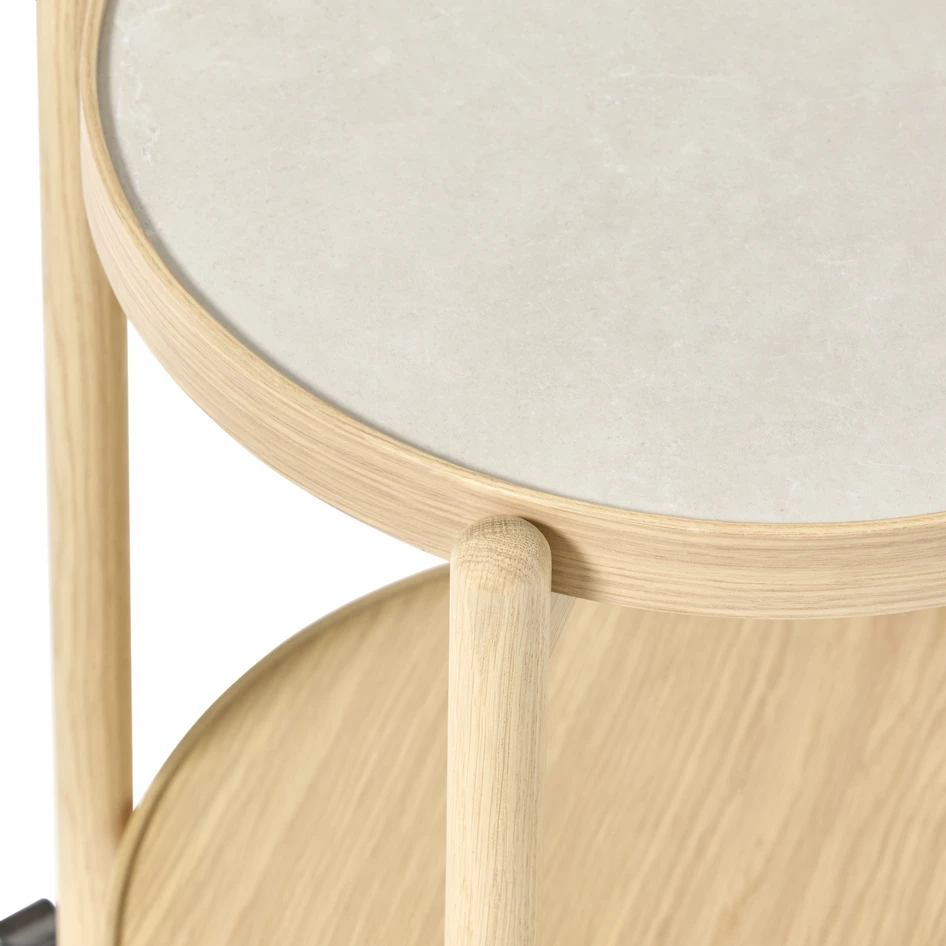 Tuva - Sidobord, Ø 49 H 60 cm - Vit