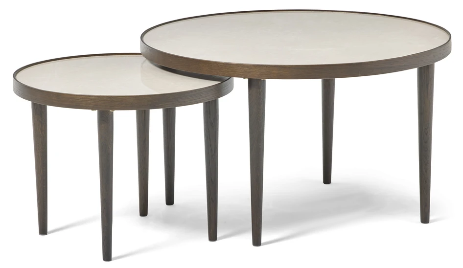 Tuva - Satsbord, Ø 55 H 42/Ø 80 H 47 cm - Brun