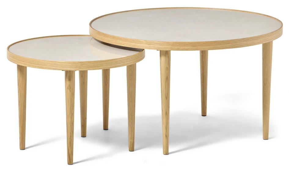 Tuva - Satsbord, Ø 55 H 42/Ø 80 H 47 cm - Beige