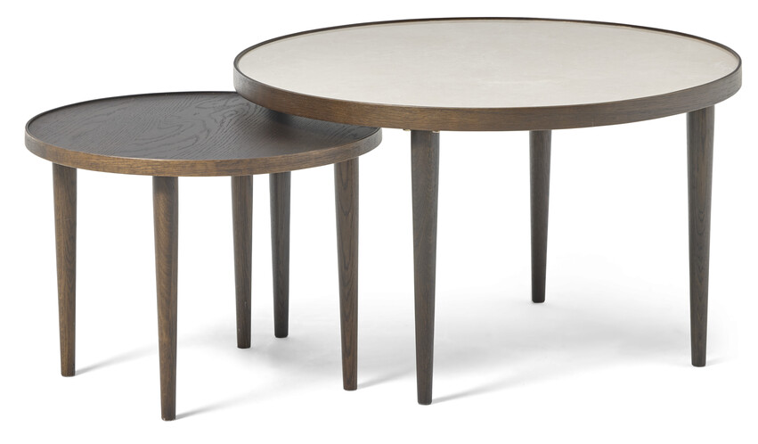 Tuva - Satsbord, Ø 55 H 41/Ø 80 H 47 cm - Brun