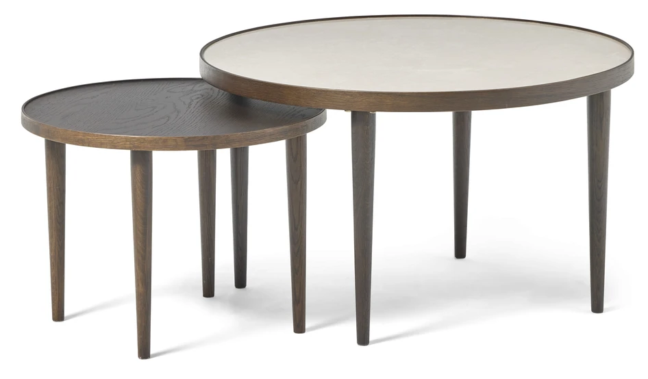 Tuva - Satsbord, Ø 55 H 41/Ø 80 H 47 cm - Brun