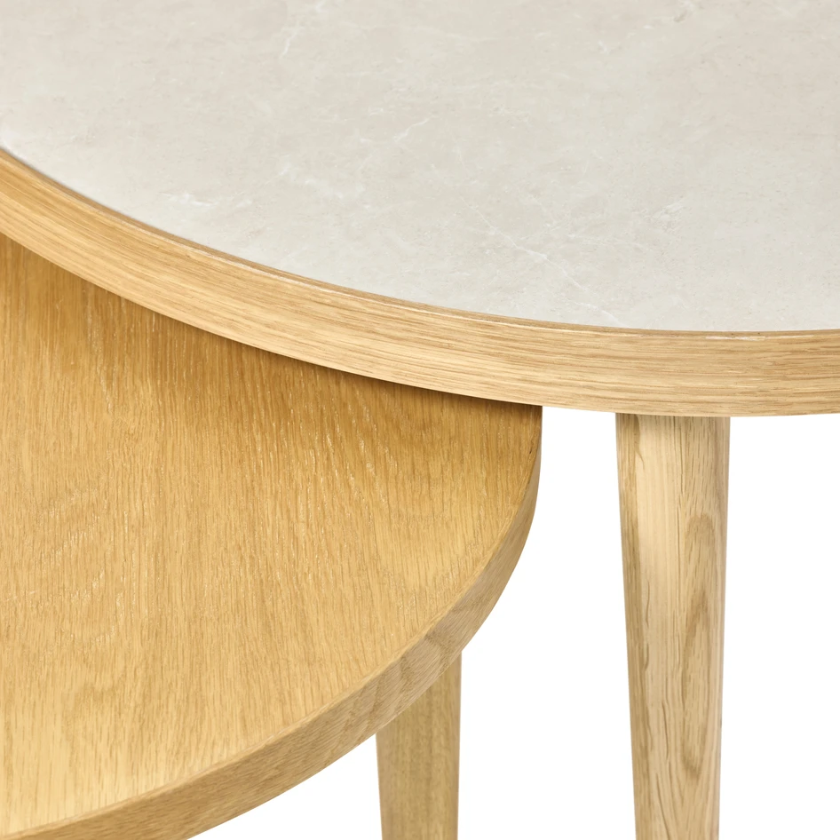 Tuva - Satsbord, Ø 55 H 41/Ø 80 H 47 cm - Beige