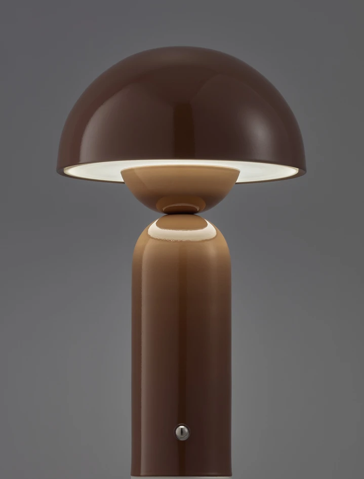 Amos - Portabel bordslampa H25 Ø15 cm - Brun
