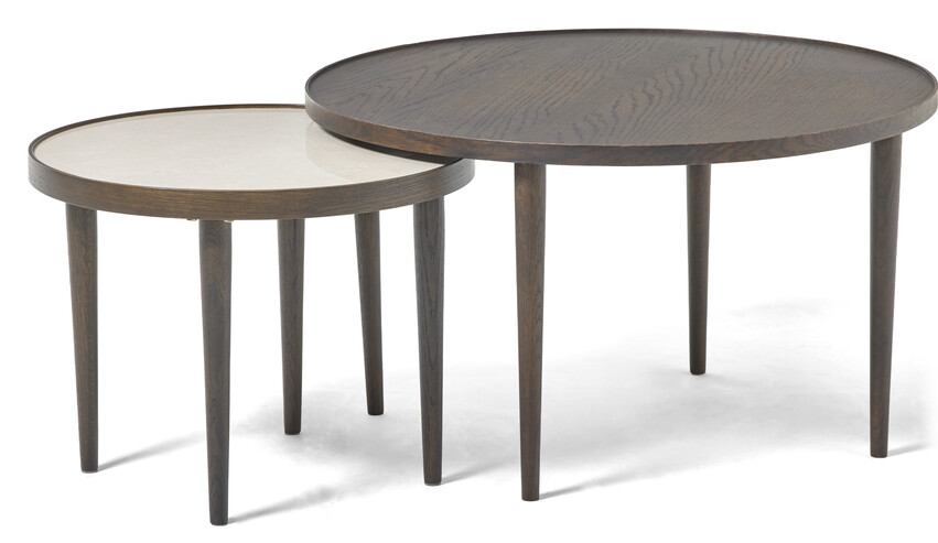 Tuva - Satsbord, Ø 55 H 42/Ø 80 H 46 cm - Brun