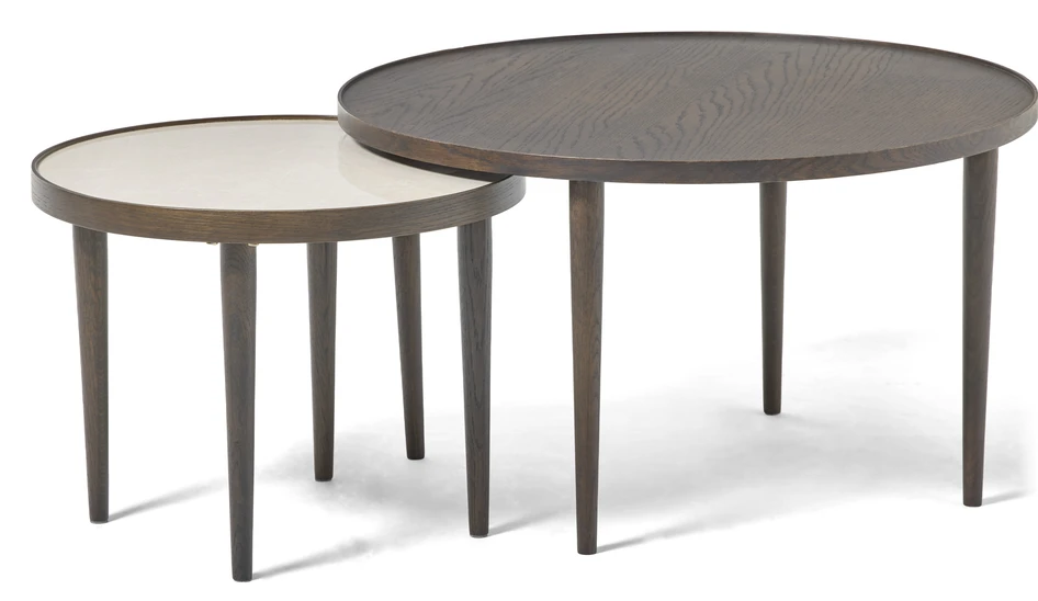 Tuva - Satsbord, Ø 55 H 42/Ø 80 H 46 cm - Brun