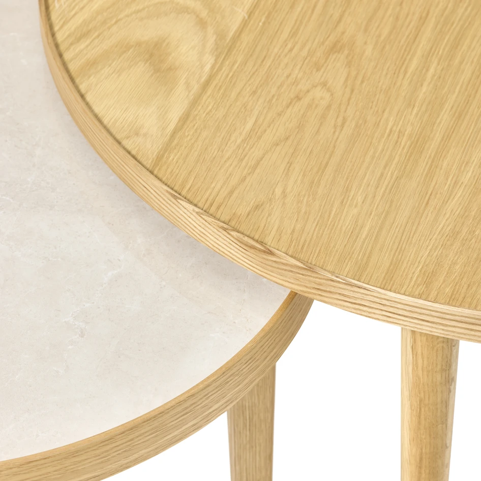 Tuva - Satsbord, Ø 55 H 42/Ø 80 H 46 cm - Beige