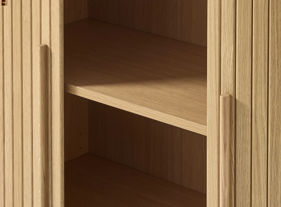 Judit - Skåp 2 jalusidörrar, 100x40x118 cm - Beige