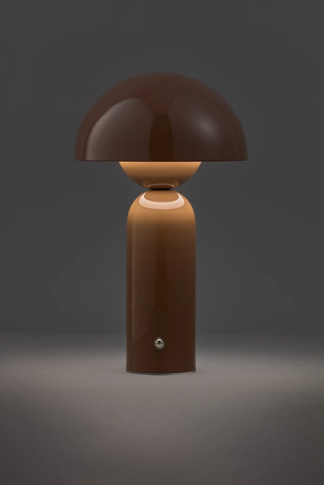 Amos - Portabel bordslampa H25 Ø15 cm - Brun