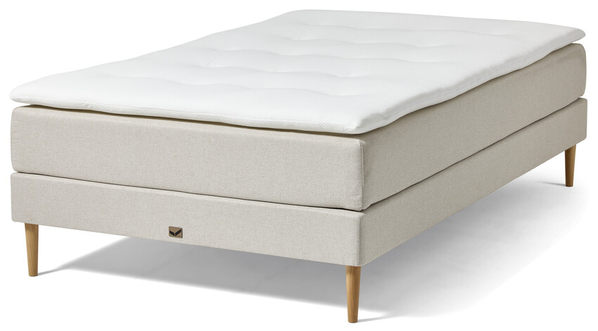 Sandby - Kontinentalsäng, enkelsäng med bäddmadrass - Beige
