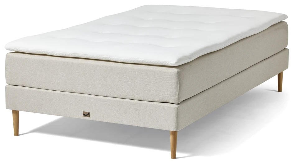 Sandby - Kontinentalsäng, enkelsäng med bäddmadrass - Beige