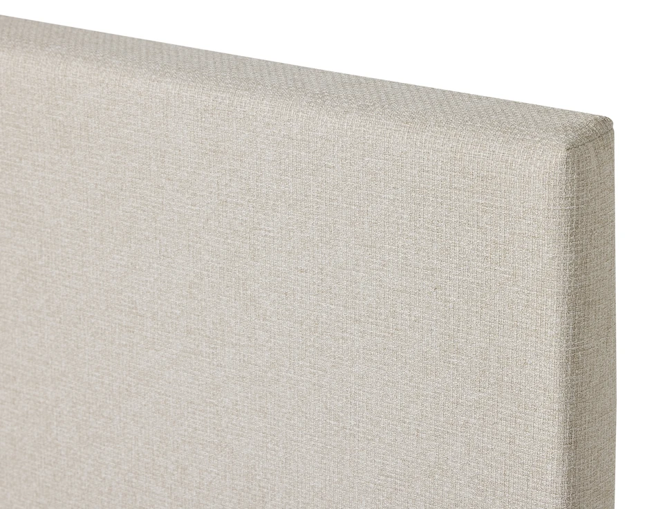 Sandby - Kontinentalsäng, enkelsäng med bäddmadrass, 18 cm träben och slät sänggavel - Beige