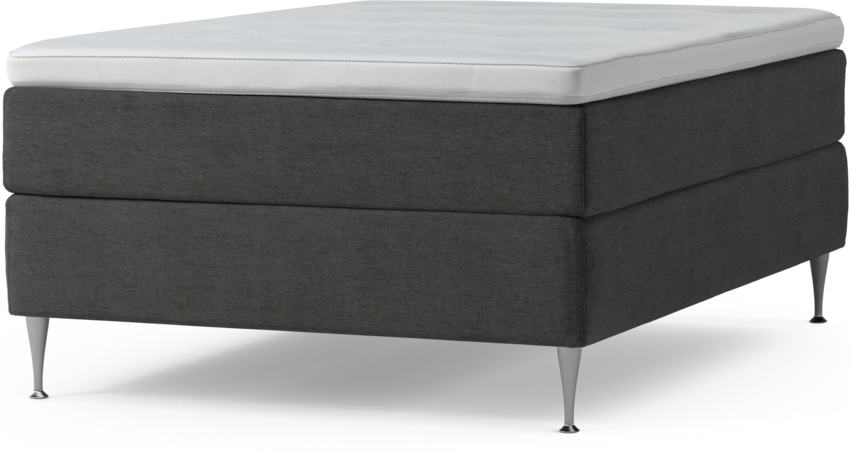 Delux Dream - Kontinentalsäng, enkelsäng 140 cm med bäddmadrass och sängben - Grå