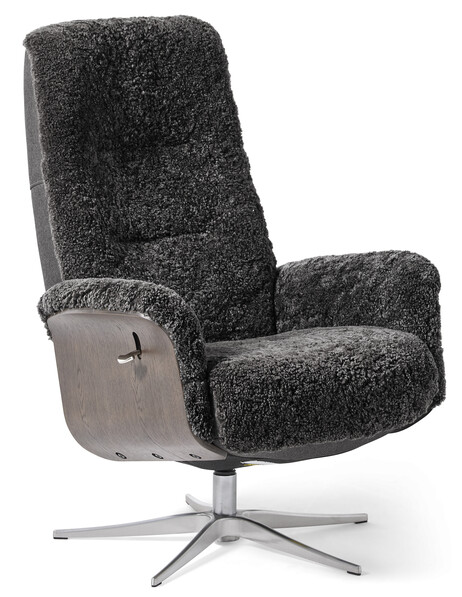 Ullrik - Fåtölj med fotpall - Grå