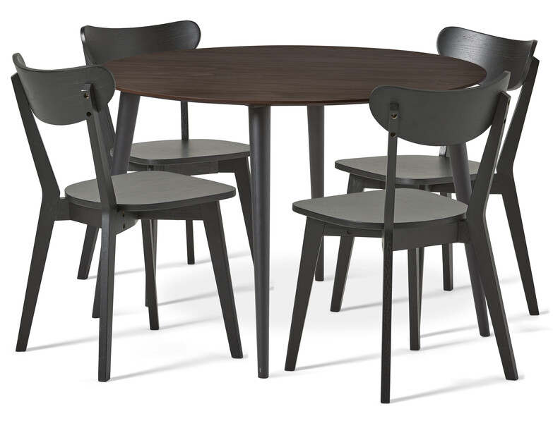 Plaine - Matgrupp med 4 stolar Ludvig - Brun