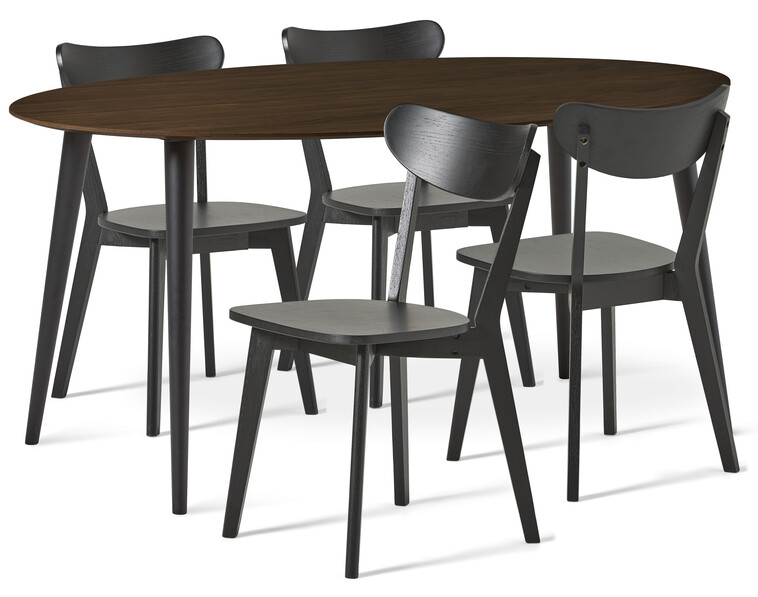 Plaine - Matgrupp med 4 stolar Ludvig - Brun