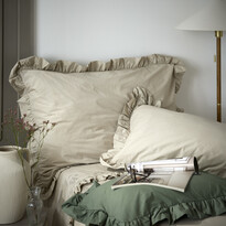 Bridgeport - Örngott till hotellkudde i garnfärgad bomull med volang, 70x100 cm  - inspiration