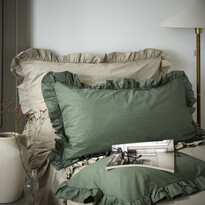 Bridgeport - Örngott till hotellkudde i garnfärgad bomull med volang, 50x90 cm - inspiration