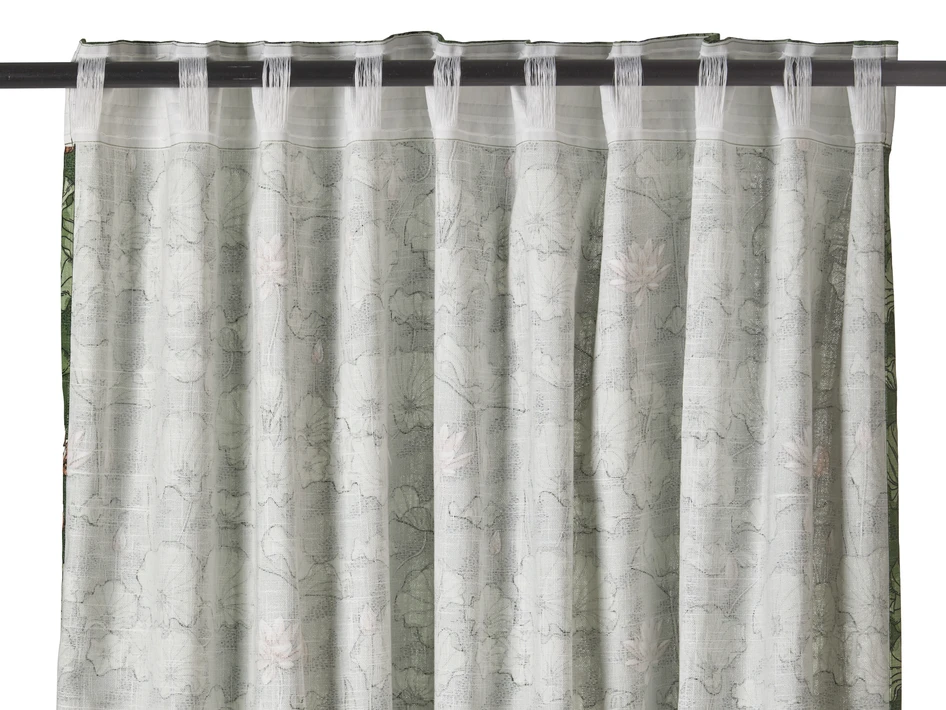 Saga - Gardin, 2-pack,140x250 cm - Grön