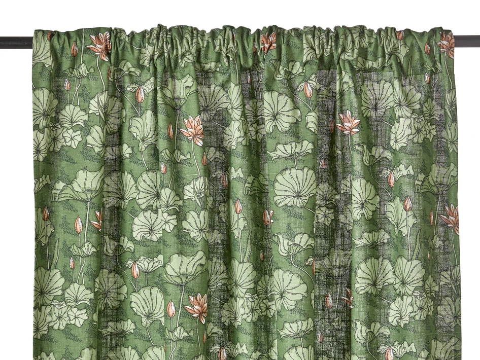 Saga - Gardin, 2-pack,140x250 cm - Grön