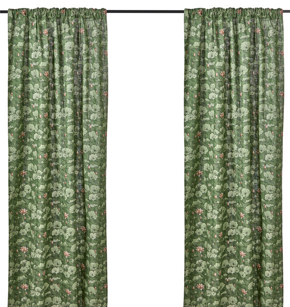 Saga - Gardin, 2-pack,140x250 cm - Grön