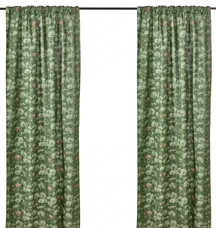Saga - Gardin, 2-pack,140x250 cm - Grön