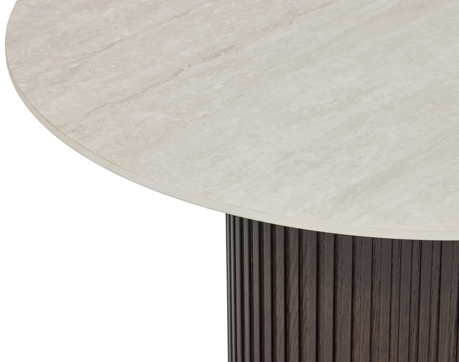 Kali/Astrid - Soffbord, Ø90, H44 cm - Beige