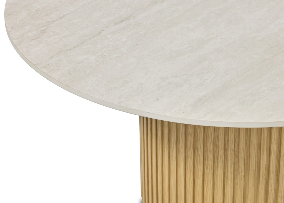 Kali/Astrid - Soffbord, Ø90, H44 cm - Beige