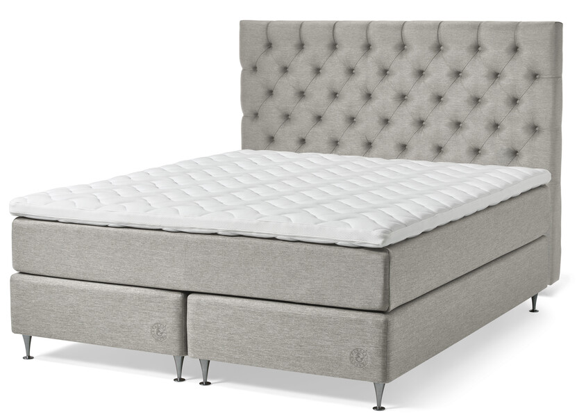 Särö Exclusive - Kontinentalsäng, dubbelsäng med bäddmadrass Särö Exclusive och Särö pikerad XL sänggavel - Beige