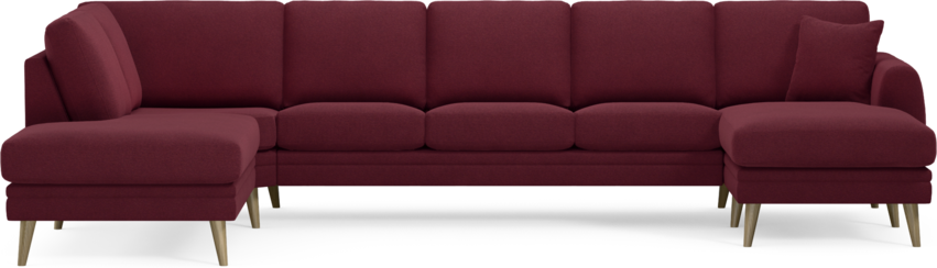 Eden - 3-sits soffa med divan vänster och schäslong höger - Röd