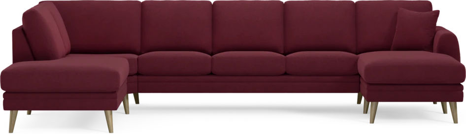 Eden - 3-sits soffa med divan vänster och schäslong höger - Röd