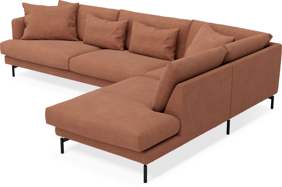Harper - 3-sits soffa med divan höger - Orange