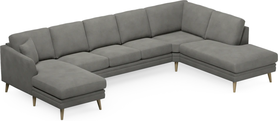 Eden - 3-sits soffa med schäslong vänster och divan höger - Grå