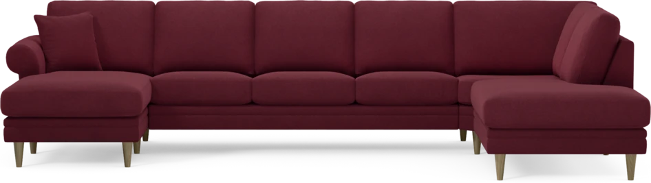 Eden - 3-sits soffa med schäslong vänster och divan höger - Röd