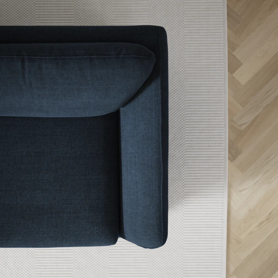 Madison Lux - 2-sits soffa med divan vänster och höger - Blå