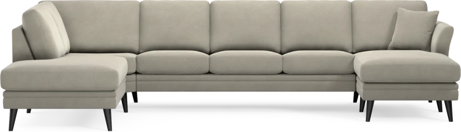 Eden - 3-sits soffa med divan vänster och schäslong höger - Brun