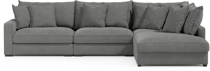 Rossi - 3-sits soffa med divan höger - Grå