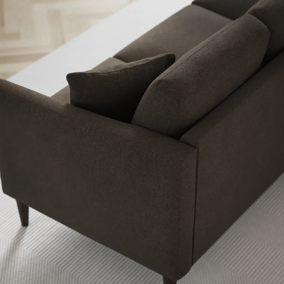 Eden - 3-sits soffa svängd - Brun