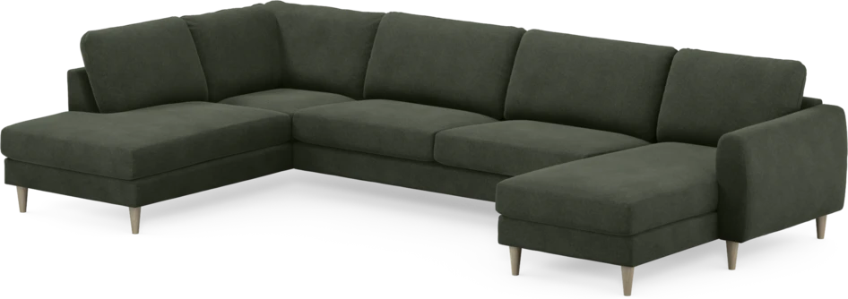 Bridge - 3-sits soffa med divan vänster och schäslong höger - Grön