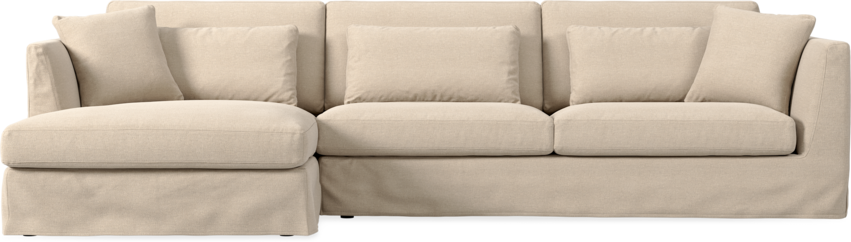 Willow - 3-sits soffa med schäslong vänster, med kappa - Beige