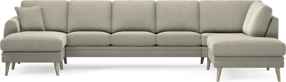 Eden - 3-sits soffa med schäslong vänster och divan höger - Brun