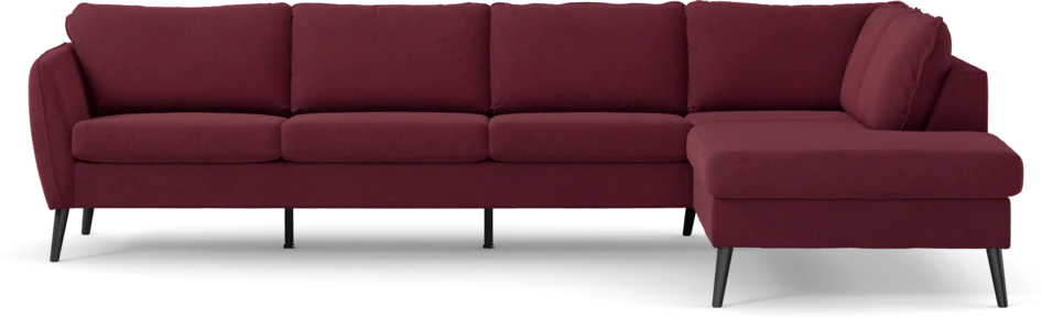 County - 3-sits soffa med divan höger - Röd