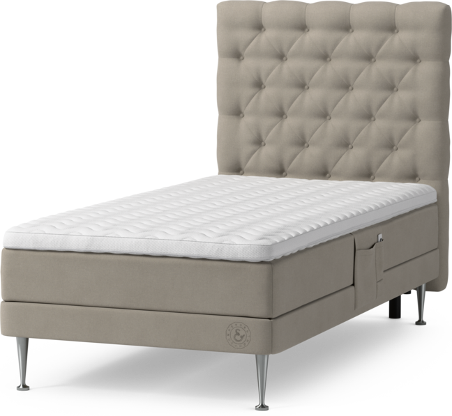 Särö Comfort - Ställbar säng, enkelsäng med bäddmadrass, sängben och Pikerad sänggavel