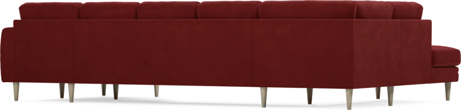 Eden - 3-sits soffa med divan vänster och schäslong höger - Röd