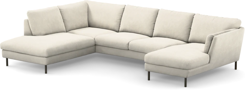 Madison - 2-sits soffa med divan vänster och schäslong höger - Vit