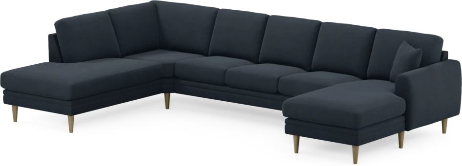 Eden - 3-sits soffa med divan vänster och schäslong höger - Blå