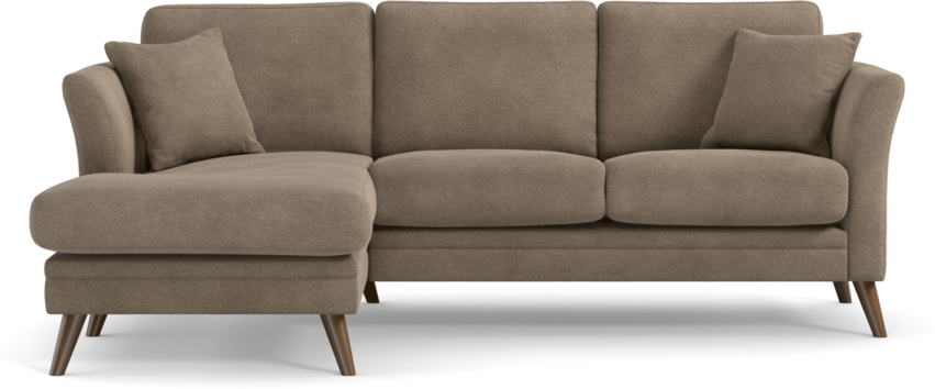 Eden - 2-sits soffa med schäslong - Brun